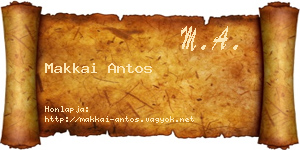 Makkai Antos névjegykártya